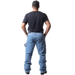 Calça Balão Carpinteira 100% algodão em Jeans grosso (não estica)